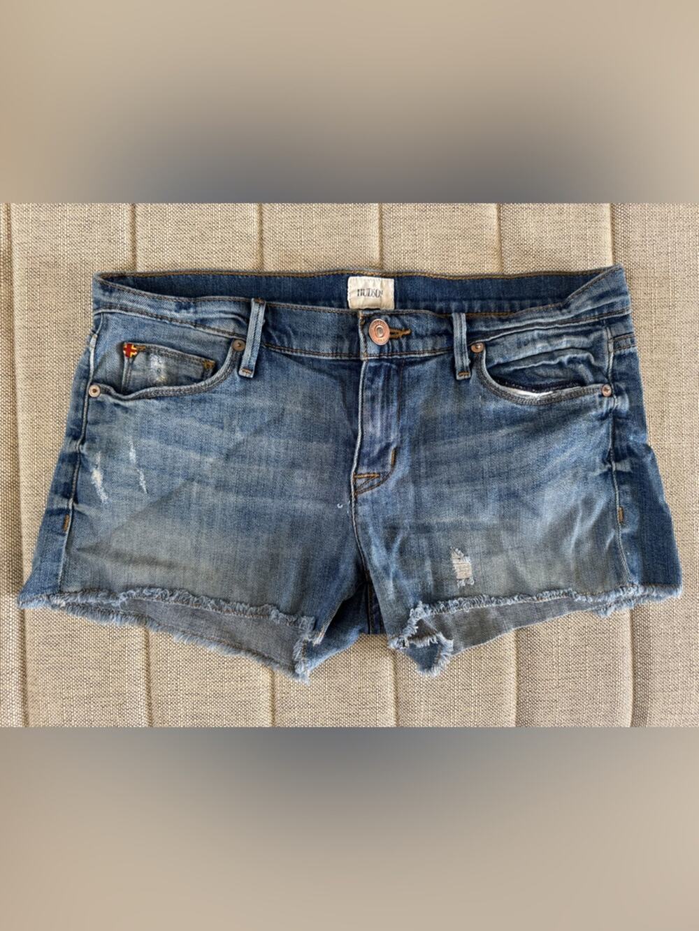 Hudson Jeans Women’s Blue Distressed Denim Jean Shorts